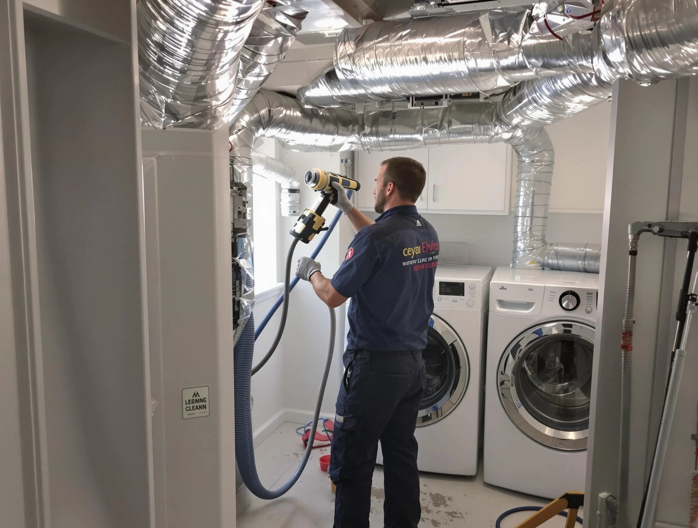 Brigham City Dryer Vent Cleaning specialist using advanced equipment for thorough duct cleaning in Brigham City