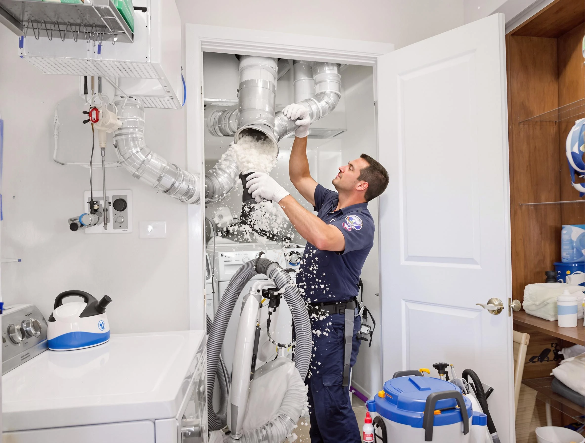 Brigham City Dryer Vent Cleaning technician delivering thorough residential dryer vent cleaning service in Brigham City
